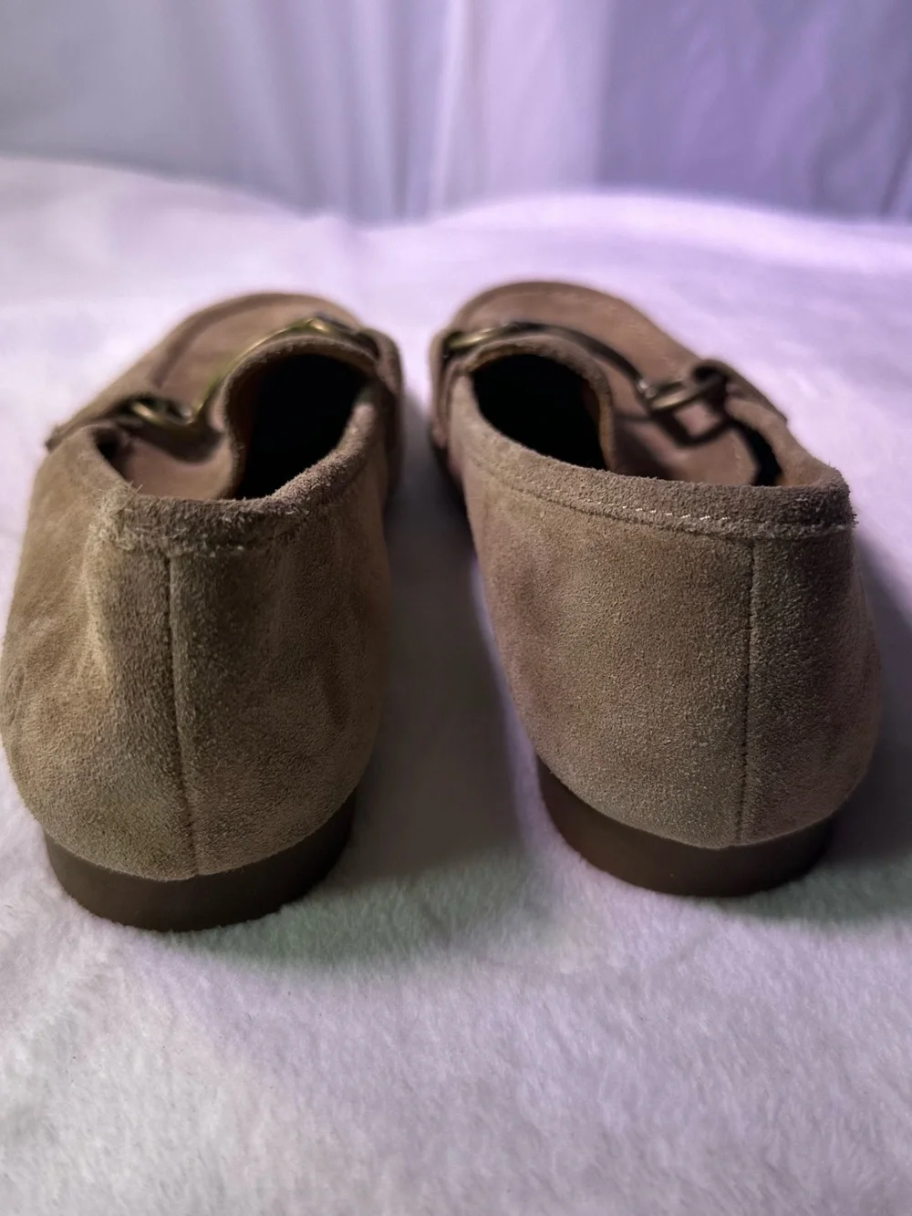 Born Suede Loafers with Metal Bit - Tan
